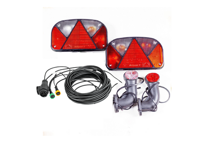 Conjunto de luzes: luzes traseiras ASPÖCK + luzes de marcação laterais ASPÖCK + chicote MANTES 7m 13-PIN
