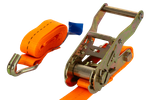 Conjunto de quatro cintas de transporte UNITRIALER laranja de 2m/25mm/1t com tensor.