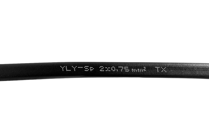 Cabo elétrico plano de dois condutores TEXSIM YLY-Sp 2x0,75 - 1 m
