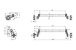 Eixo sem freio KNOTT VG7-L para reboque de barco 750kg 1094mm 1406mm 4x100