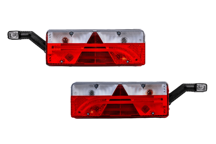 Lanternas traseiras de LED ASPÖCK EUROPOINT III com encaixe de baioneta 7PIN ASS2 e buzina, 7 funções (esquerda + direita).
