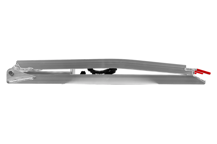 Rampas dobráveis UNITRAILER ALR003 em alumínio para reboques, 221 cm, 680 kg, com cinta e suporte, conjunto de 2 unidades.