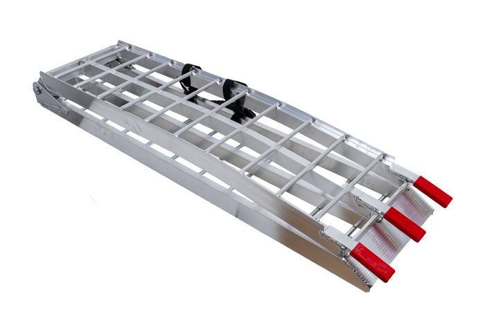 Rampa dobrável de alumínio UNITRIALER ALR002 para reboque, 221 cm, 340 kg, com cinta.