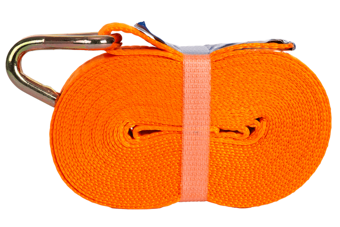 Conjunto de quatro cintas de transporte UNITRIALER laranja de 6m/25mm/1t com tensor.