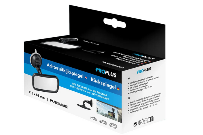 Espelho retrovisor panorâmico ProPlus 750641 com suporte e ventosa 55x115mm