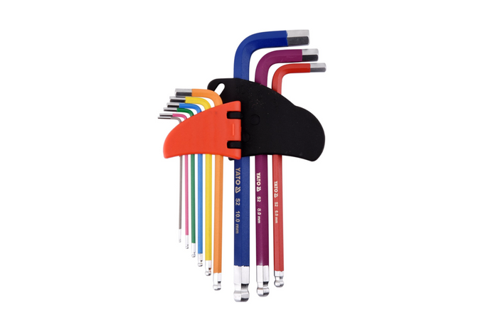 Chaves Allen YATO YT-05632 de 1,5 a 10 mm, conjunto com 9 peças.