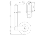Roda de apoio WINTERHOFF ST60-V-255SB 400kg 60mm 525-755mm