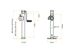 Suporte de manivela extensível UNITRAILER TJ5002 para reboque plataforma de 1300 kg, 560-940 mm