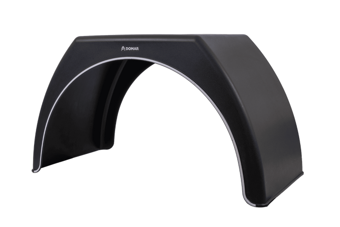 Para-lama duplo para reboque 15-16" DOMAR DK3120 arco de roda plano 1000/510mm com aro branco