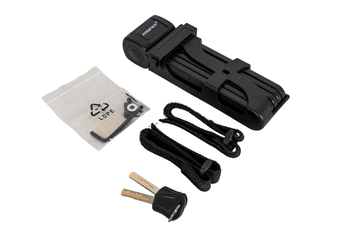 Cadeado dobrável para bicicleta de 85 cm com alça PROFEX 81640